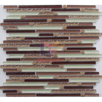 Rippling Surface Brown Strip Glass Mosaic (CFS607)